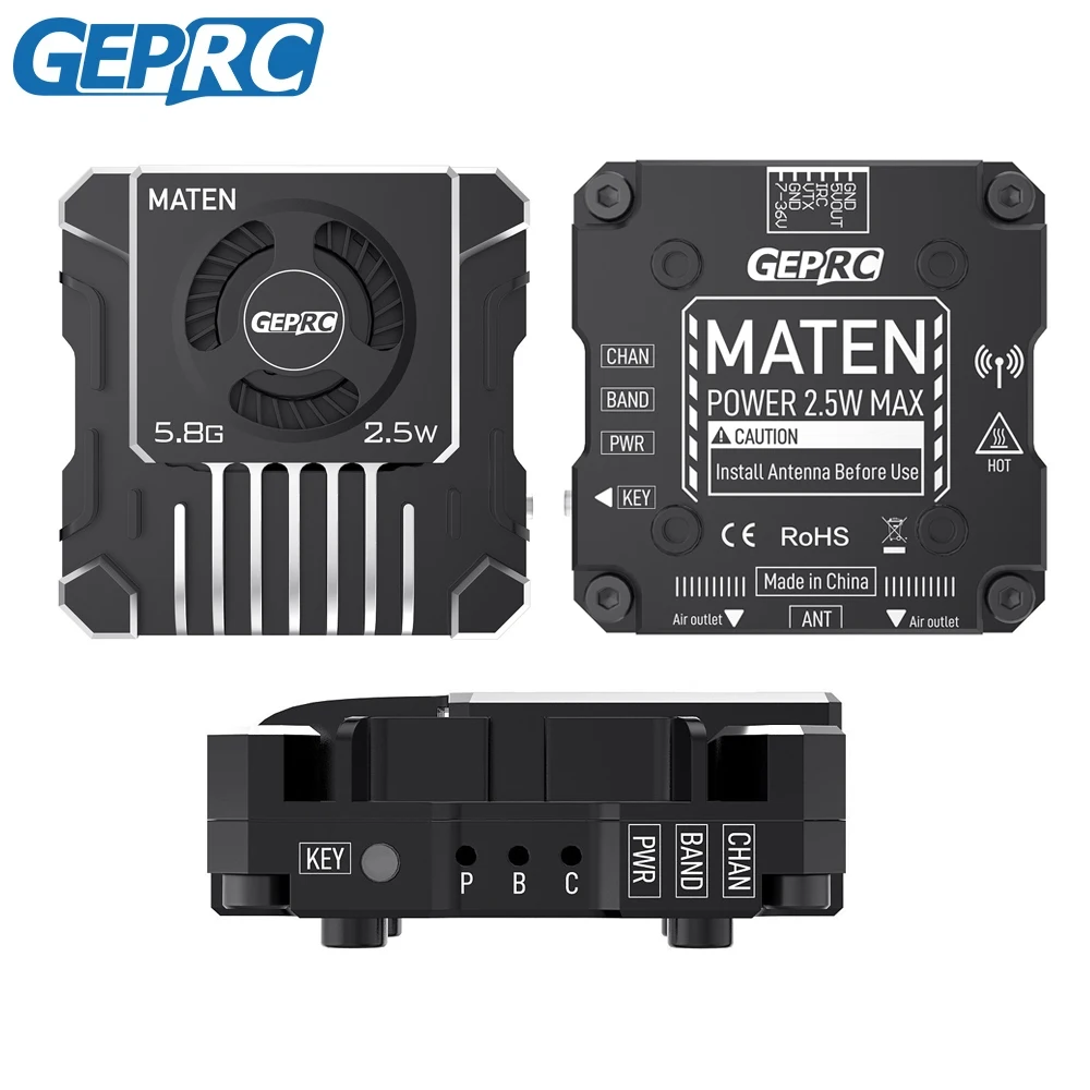 GEPRC MATEN 5.8G/4.9G 2.5W 2-8S Vtx Pro CNC Shell Heat Dissipation Built-in Micro Turbofan For RC FPV Drone
GEPRC MATEN 5.8G/4.9G 2.5W 2-8S Vtx Pro CNC Shell Heat Dissipation Built-in Micro Turbofan For RC FPV Drone