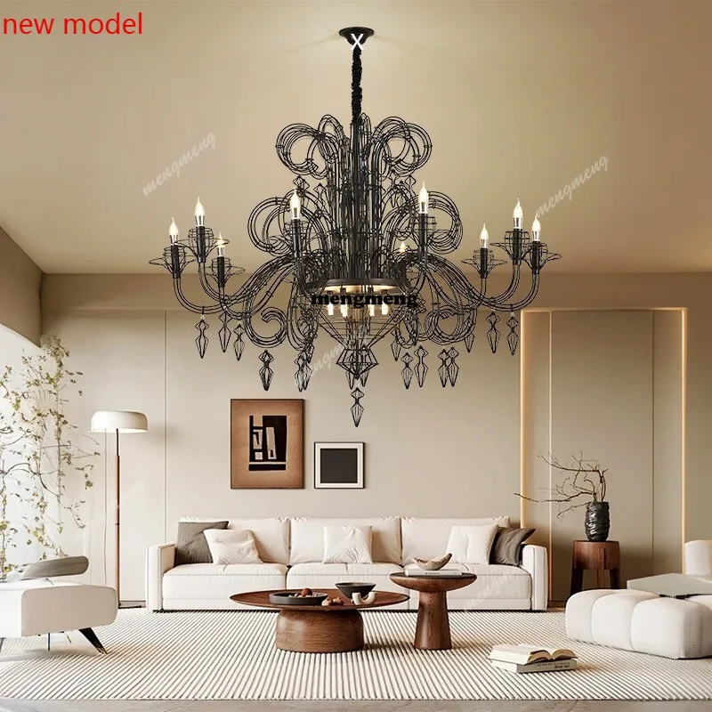 M138French retro living room chandelier villa stairs empty American iron art decorative lamp
M138French retro living room chandelier villa stairs empty American iron art decorative lamp