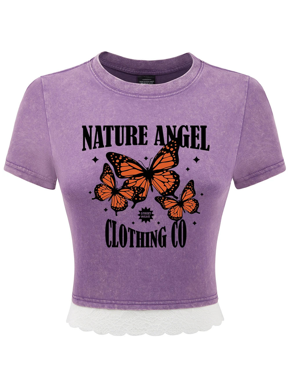 Nature Angel Clothing Go Prints Cotton Crop Tees Womens Summer Lace Hem Washed T-Shirts Regular Fit O-Neck Tops Sexy Clothes
Nature Angel Clothing Go Prints Cotton Crop Tees Womens Summer Lace Hem Washed T-Shirts Regular Fit O-Neck Tops Sexy Clothes
