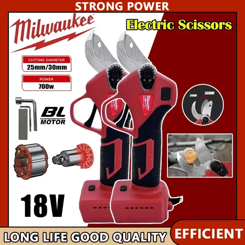 Бесщеточный электрический секатор Milwaukee, беспроводной 4-ступенчатый ручной резак для обрезки кустарников, ветвей деревьев для батарей 18 В 20 В
Бесщеточный электрический секатор Milwaukee, беспроводной 4-ступенчатый ручной резак для обрезки кустарников, ветвей деревьев для батарей 18 В 20 В