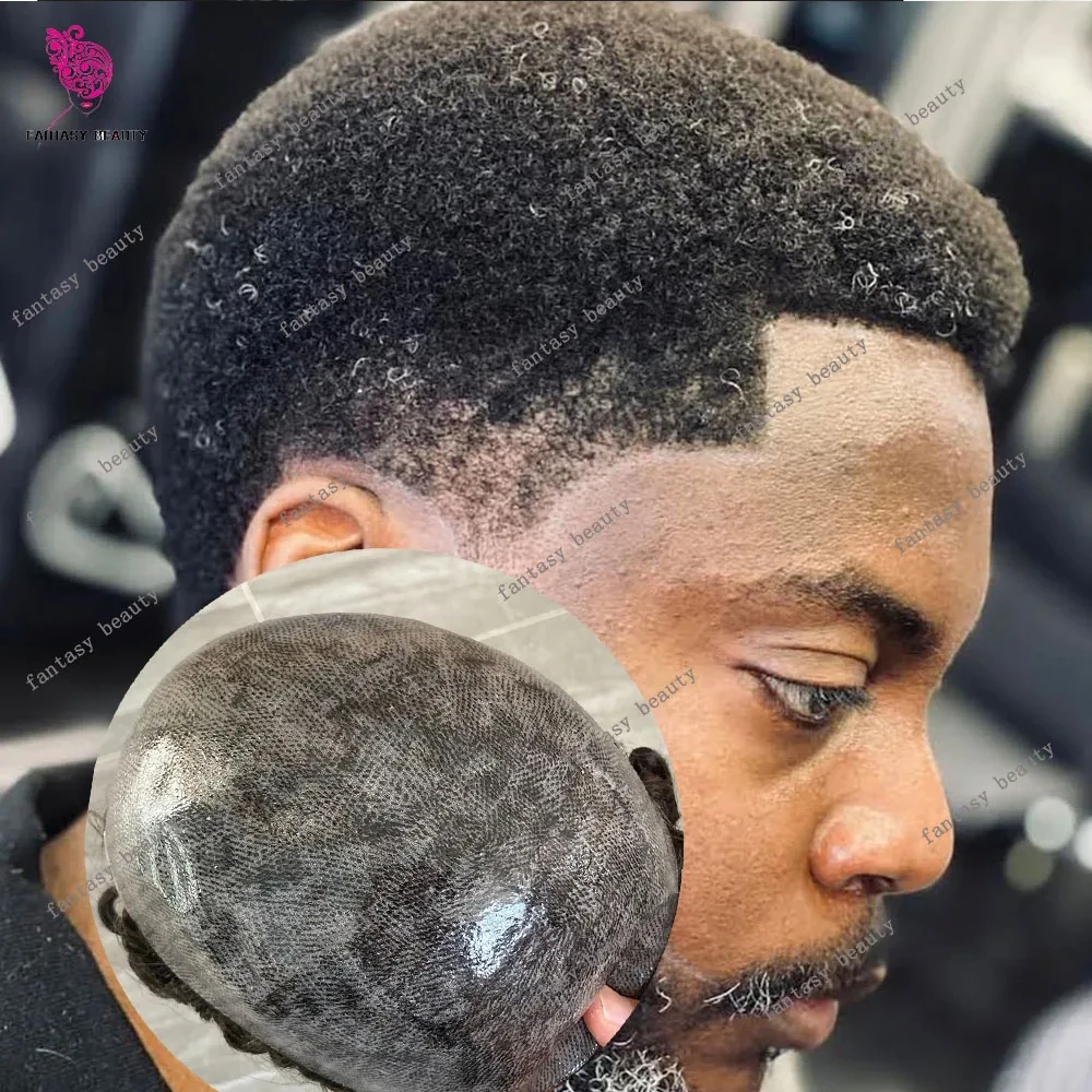 6mm Afro Tight Curly Brown Grey Black 1B20 1B65 Afro Men's African American Wig Indian Human Hair Durable Skin Pu Toupee Prosthe
6mm Afro Tight Curly Brown Grey Black 1B20 1B65 Afro Men's African American Wig Indian Human Hair Durable Skin Pu Toupee Prosthe