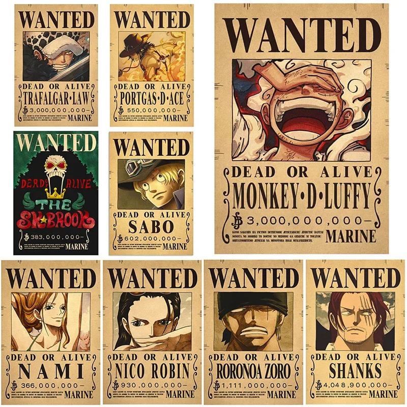 New Anime One Piece Luffy 3 Billion Bounty Wanted Posters Four Emperors Kid Action Figures Vintage Wall Decoration Poster Toys
New Anime One Piece Luffy 3 Billion Bounty Wanted Posters Four Emperors Kid Action Figures Vintage Wall Decoration Poster Toys