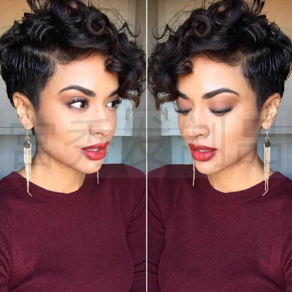 Short curly hair hood wig women chemical fiber wigs
Short curly hair hood wig women chemical fiber wigs