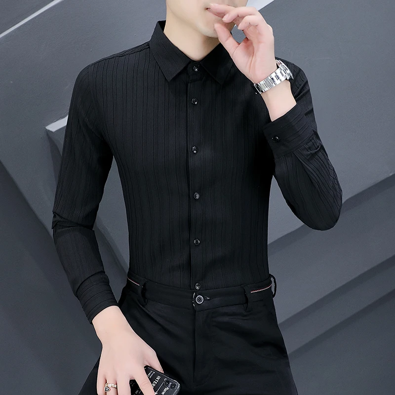 Solid Striped Fashion Casual Gentleman Long Sleeved Men Shirt Autumn Quality Breathable Comfortable Slim Luxury Camisa Masculina
Solid Striped Fashion Casual Gentleman Long Sleeved Men Shirt Autumn Quality Breathable Comfortable Slim Luxury Camisa Masculina