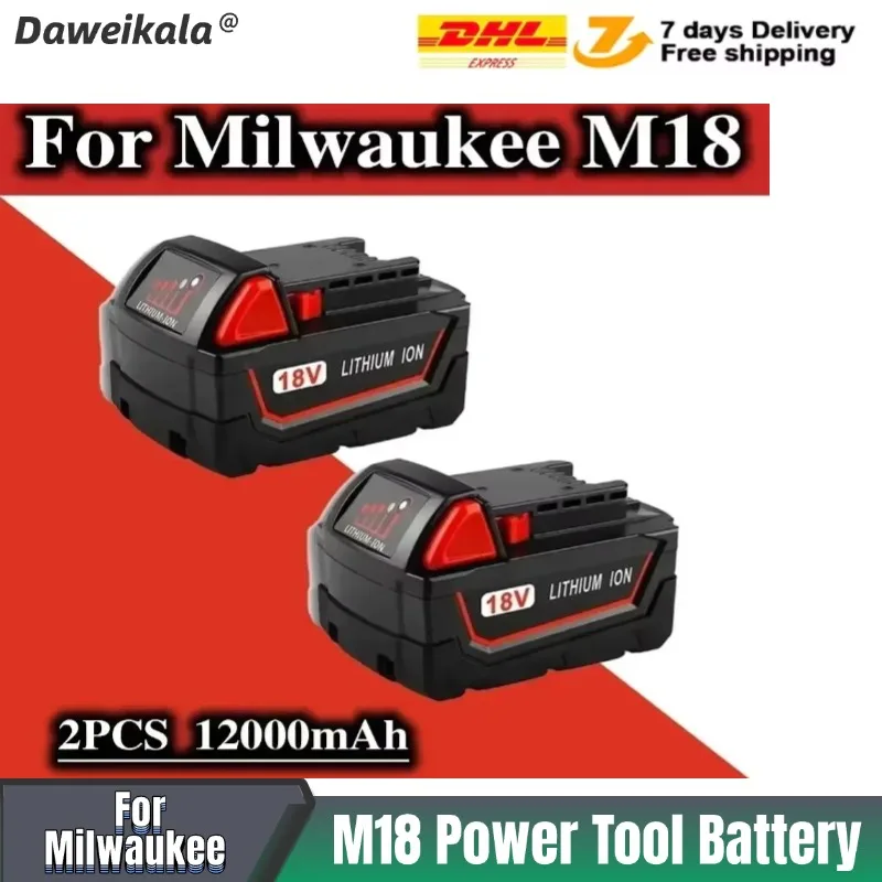 Daweikala 2025 для аккумулятора электроинструмента Milwaukee M18, зарядное устройство, 18 В 6000 мАч, BR, XC, 18 В, M18B5, 48-11-1860, встроенный
Daweikala 2025 для аккумулятора электроинструмента Milwaukee M18, зарядное устройство, 18 В 6000 мАч, BR, XC, 18 В, M18B5, 48-11-1860, встроенный