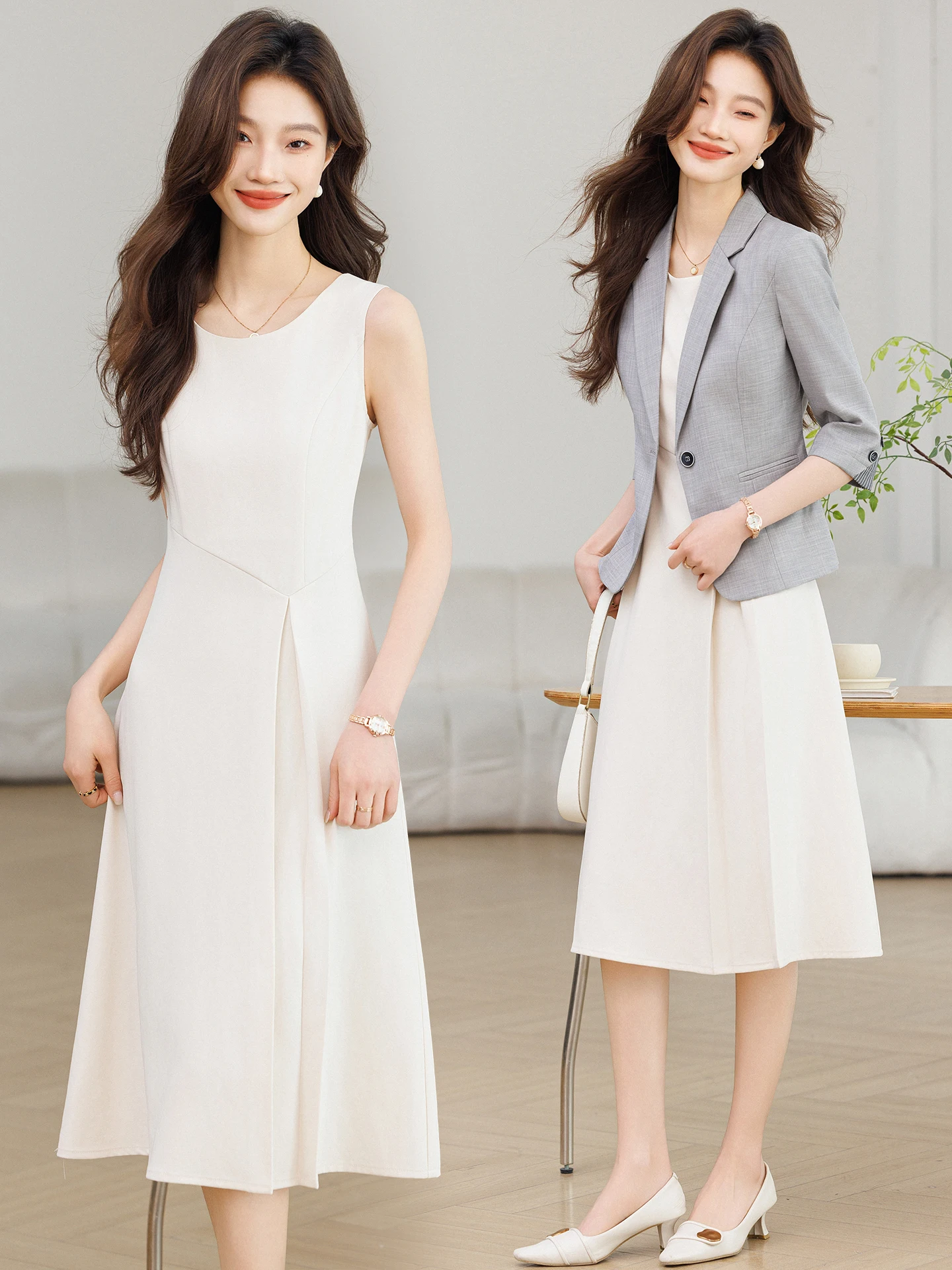 Gray Suit Jacket Women's 3/4 Sleeve 2026 New Spring High-End Feeling Professional Dress Suit Set Standard Version Polyester F...
Gray Suit Jacket Women's 3/4 Sleeve 2026 New Spring High-End Feeling Professional Dress Suit Set Standard Version Polyester F...