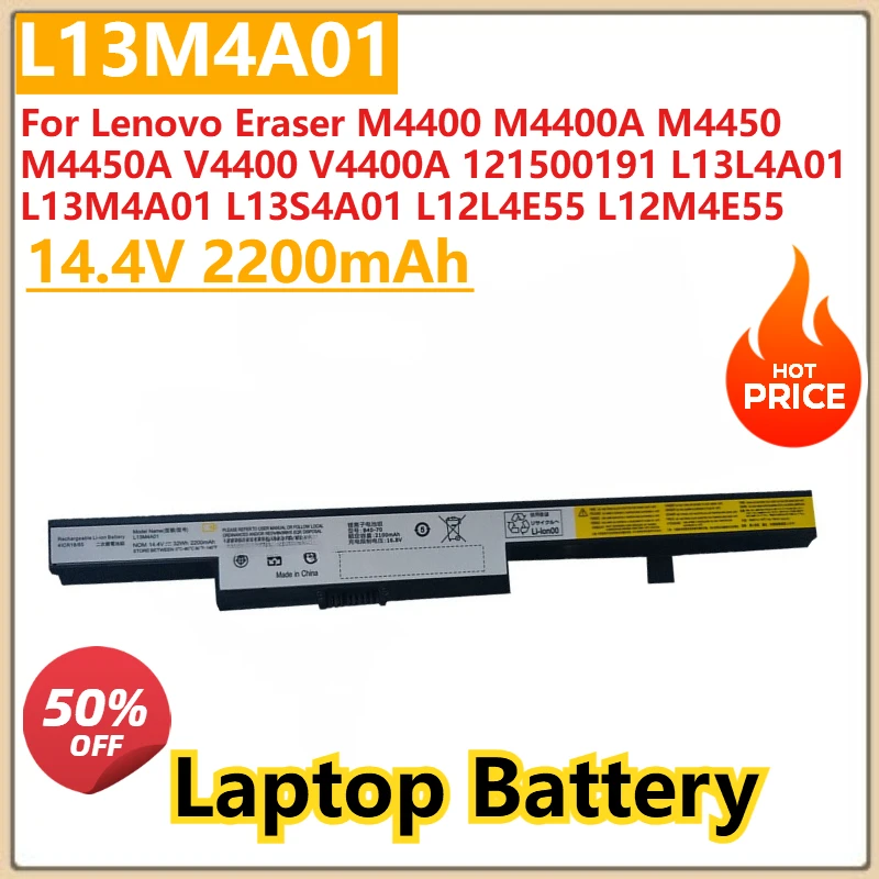 New Laptop Battery 14.4V 2200mAh For Lenovo Eraser M4400 M4400A M4450 M4450A V4400 V4400A 121500191 L13M4A01 L12L4E55 L12M4E55
New Laptop Battery 14.4V 2200mAh For Lenovo Eraser M4400 M4400A M4450 M4450A V4400 V4400A 121500191 L13M4A01 L12L4E55 L12M4E55