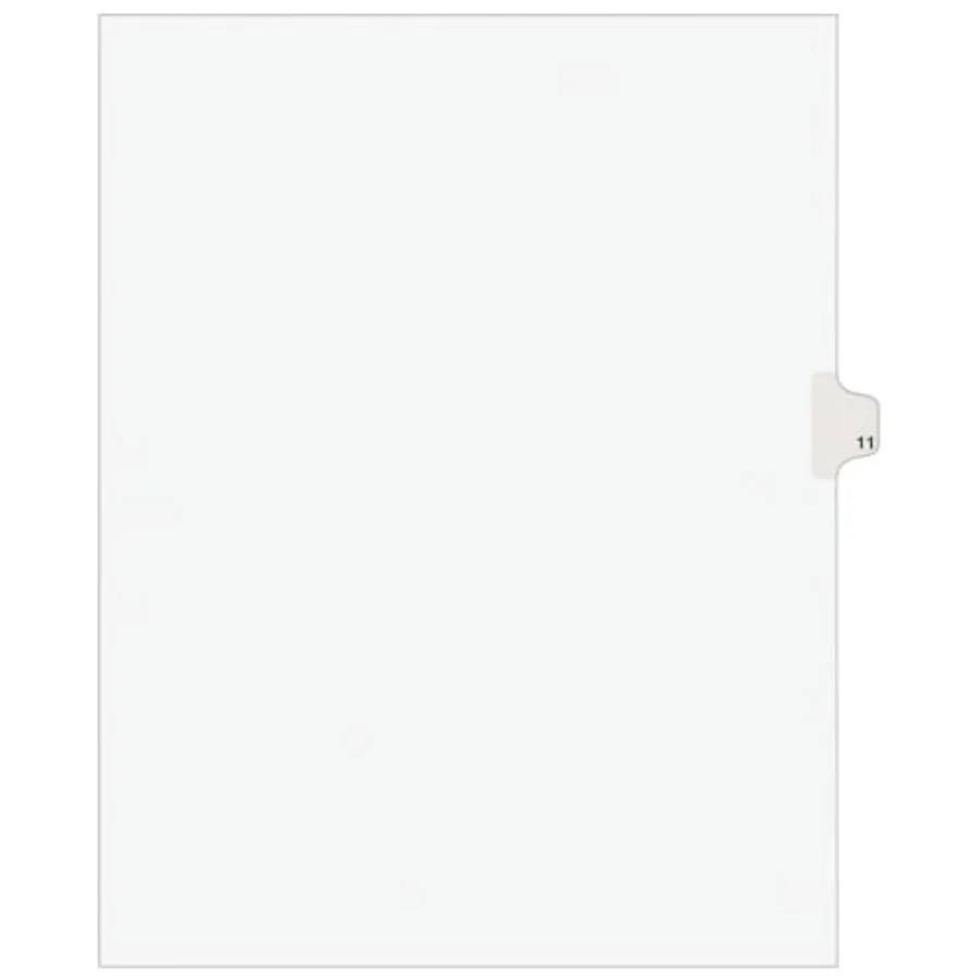 Individual Legal Exhibit Dividers, Style, 11, Side Tab, 8.5 x 11 inches, Pack of 25 11921
Individual Legal Exhibit Dividers, Style, 11, Side Tab, 8.5 x 11 inches, Pack of 25 11921