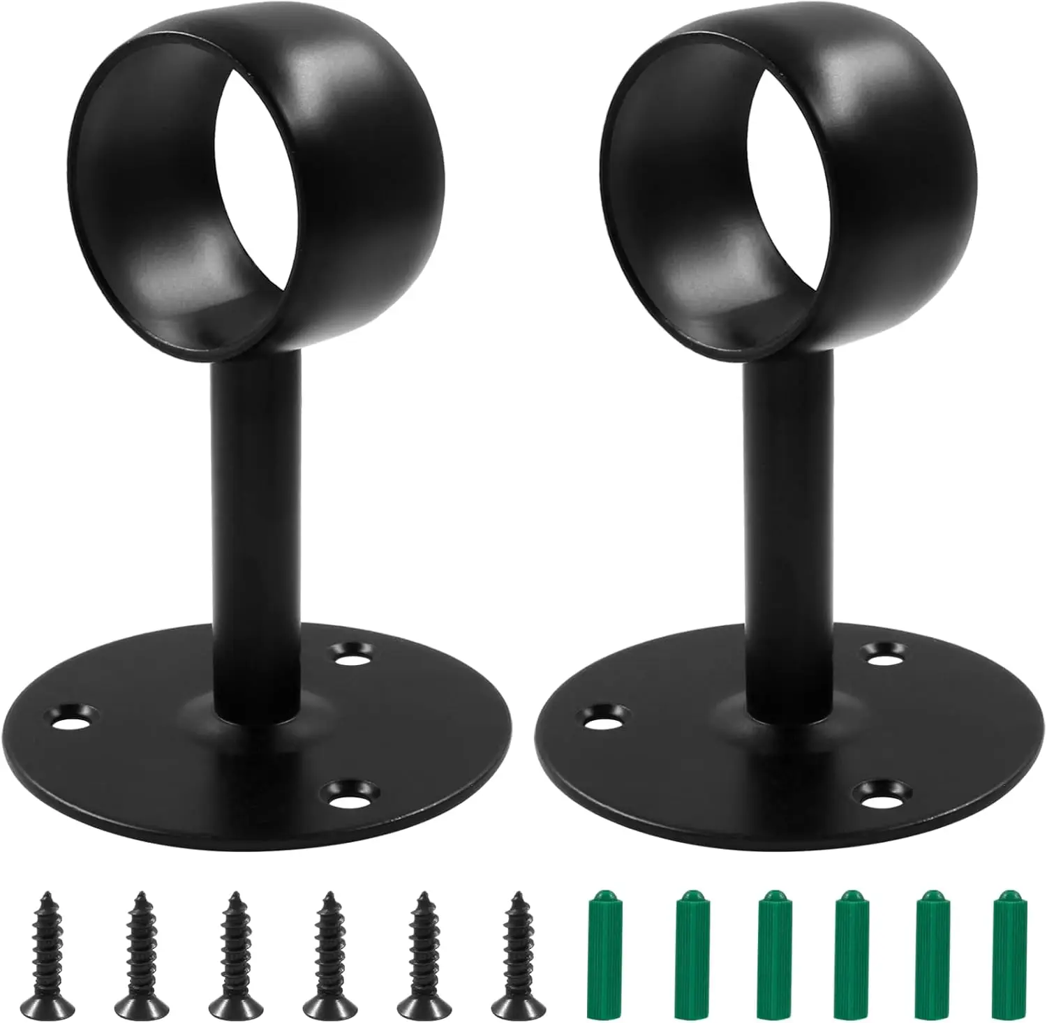 1-1/2 Inch Ceiling Mount Curtain Rod Brackets, Stainless Steel Flange Holder for Closet Shower, 2 Pack - Black
1-1/2 Inch Ceiling Mount Curtain Rod Brackets, Stainless Steel Flange Holder for Closet Shower, 2 Pack - Black