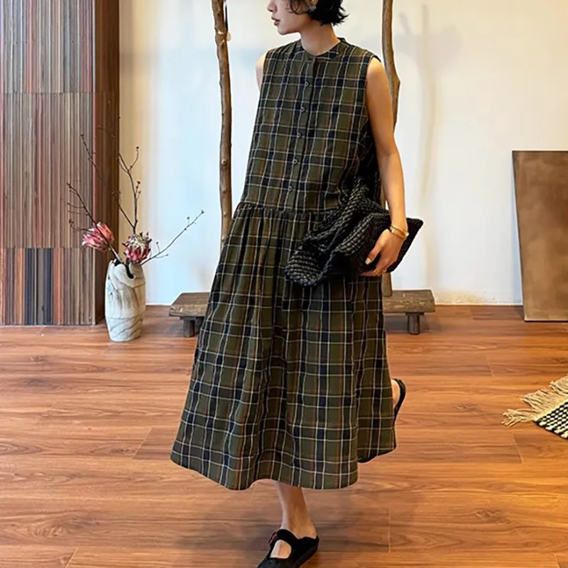 French Style Black And White Plaid Dress Sweet Age-Reducing Chic With Bag Sleeveless Long Dress
French Style Black And White Plaid Dress Sweet Age-Reducing Chic With Bag Sleeveless Long Dress