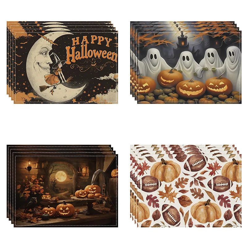 4Pcs Halloween Placemats Linen Non Slip Table Mats Rectangular Hand Washable Dining Table for Kitchen Home Decor Essentials
4Pcs Halloween Placemats Linen Non Slip Table Mats Rectangular Hand Washable Dining Table for Kitchen Home Decor Essentials