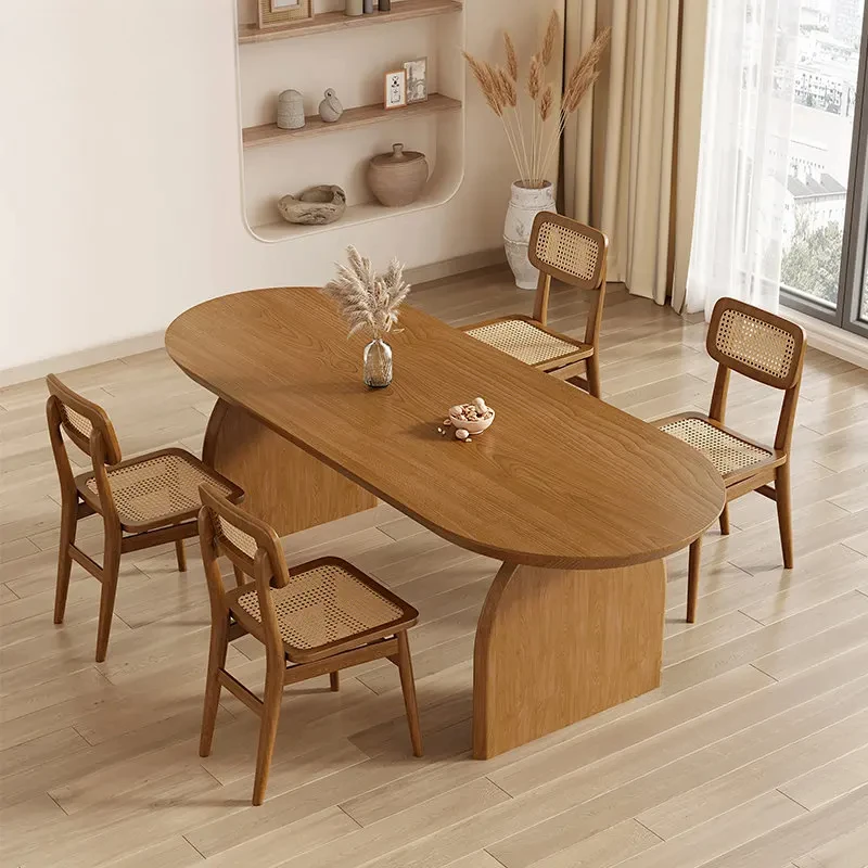 Nordic Oval Household Solid Wood Small Sized Dining Table Dining Tables Japanese Living Room Dining Tables and Chair Combination
Nordic Oval Household Solid Wood Small Sized Dining Table Dining Tables Japanese Living Room Dining Tables and Chair Combination