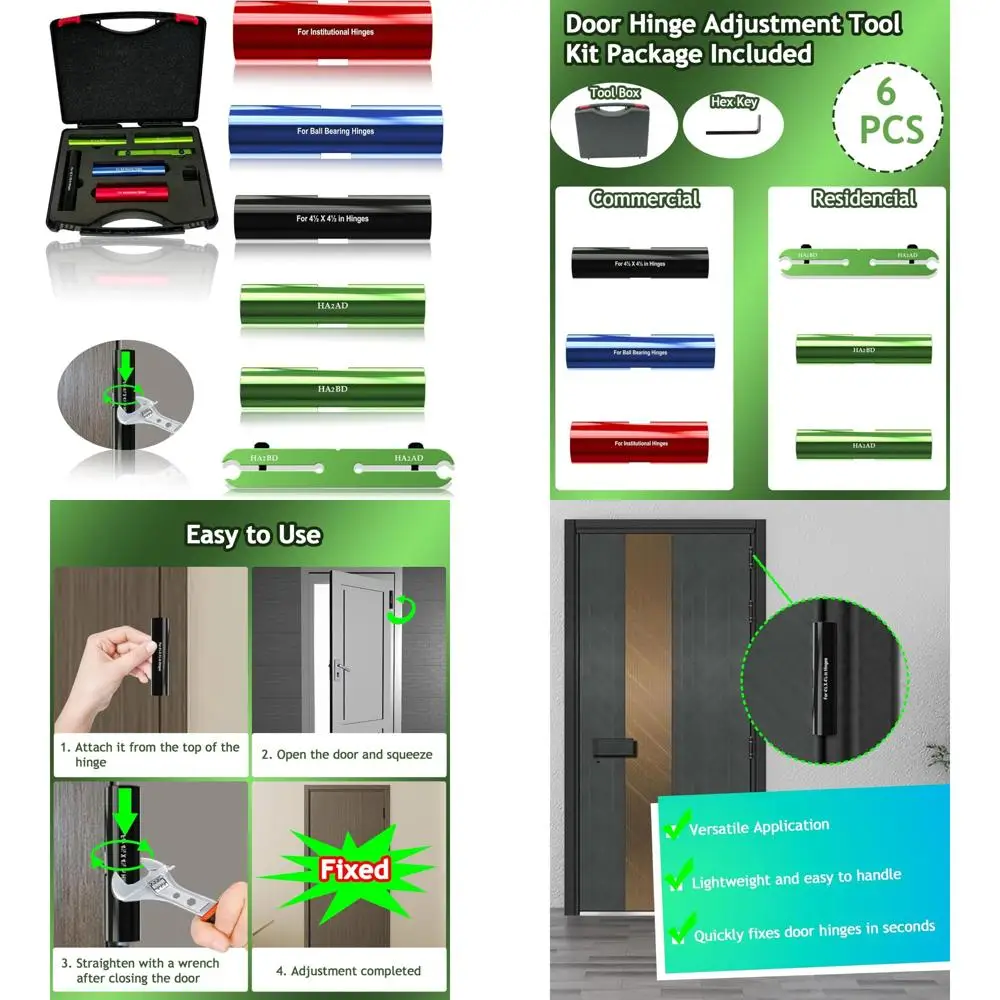 Door Hinge Adjustment Tool Kit - Hinge Gap Adjusting Wrench for Fixing Sagging Doors and Hinge Repair
Door Hinge Adjustment Tool Kit - Hinge Gap Adjusting Wrench for Fixing Sagging Doors and Hinge Repair