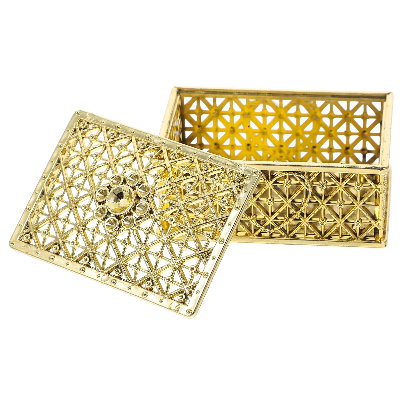 Rectangular Vintage Jewelry Box Golden-Plated Hollow Candy Holder Wedding Candy Box Decorative Party Favor Wedding Decor Golden
Rectangular Vintage Jewelry Box Golden-Plated Hollow Candy Holder Wedding Candy Box Decorative Party Favor Wedding Decor Golden