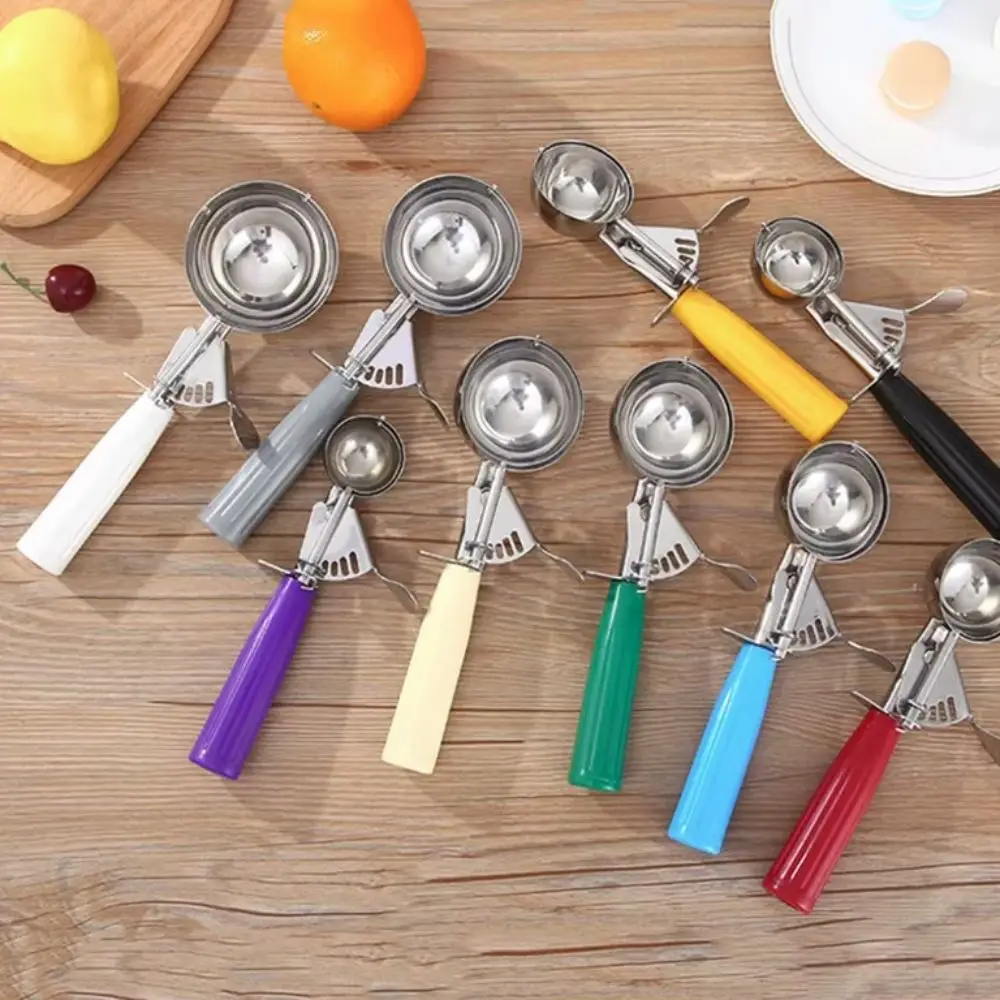 Household Stainless Steel Ice Cream Ball Scoop Plastic Handle Press Design Ice Cream Digger Rust-proof Fruit Scoop Summer
Household Stainless Steel Ice Cream Ball Scoop Plastic Handle Press Design Ice Cream Digger Rust-proof Fruit Scoop Summer