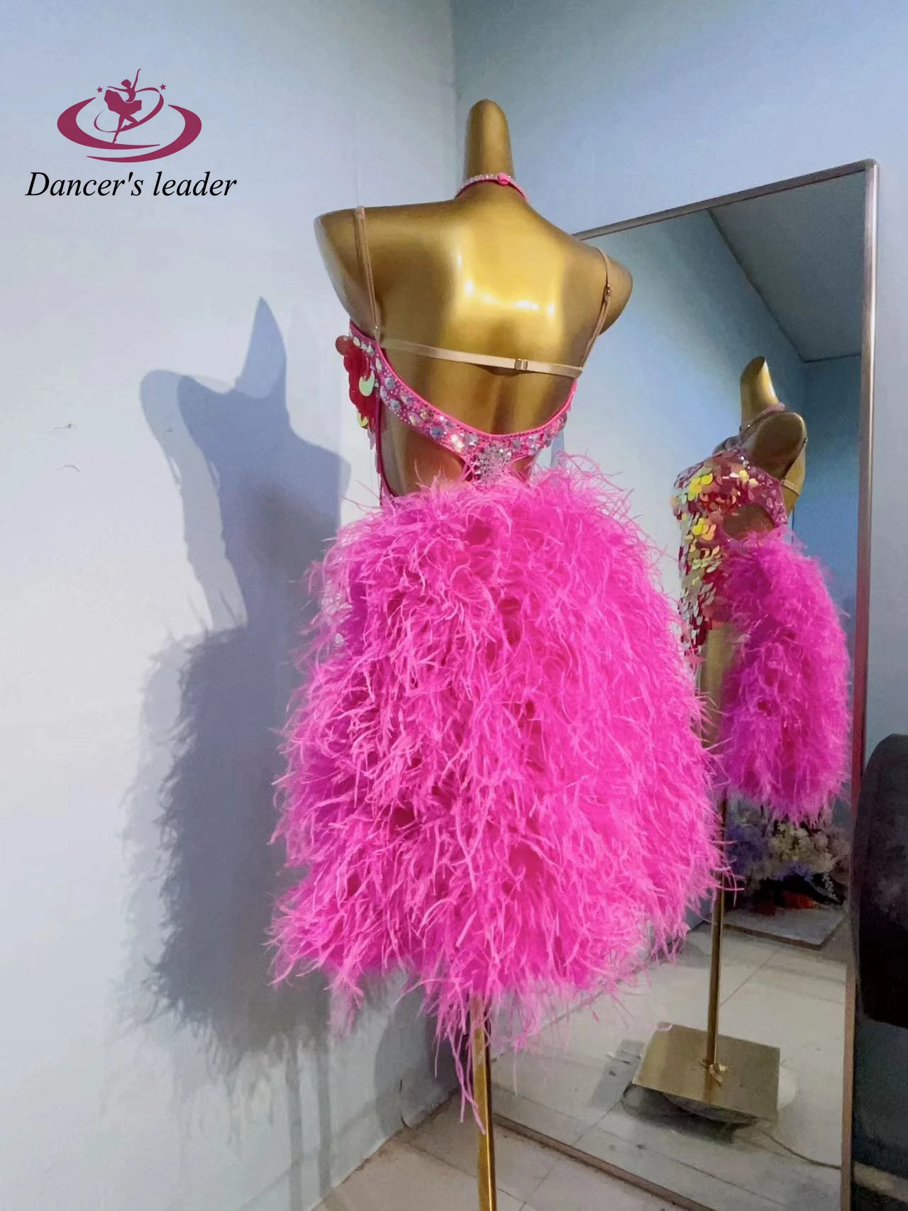 Latin Dance International Stage Women's High-end Custom Pink Big Fluff Samba Rhinestone Performance Costume Dress
Latin Dance International Stage Women's High-end Custom Pink Big Fluff Samba Rhinestone Performance Costume Dress