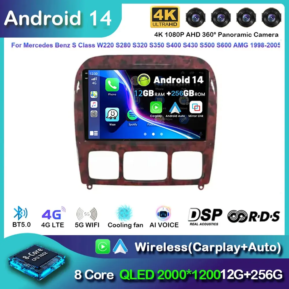 Wireless CarPlay Android Auto Car Radio For Mercedes Benz S Class W220 1998 - 2005 Multimedia autoradio No 2 din 2din DV
Wireless CarPlay Android Auto Car Radio For Mercedes Benz S Class W220 1998 - 2005 Multimedia autoradio No 2 din 2din DV