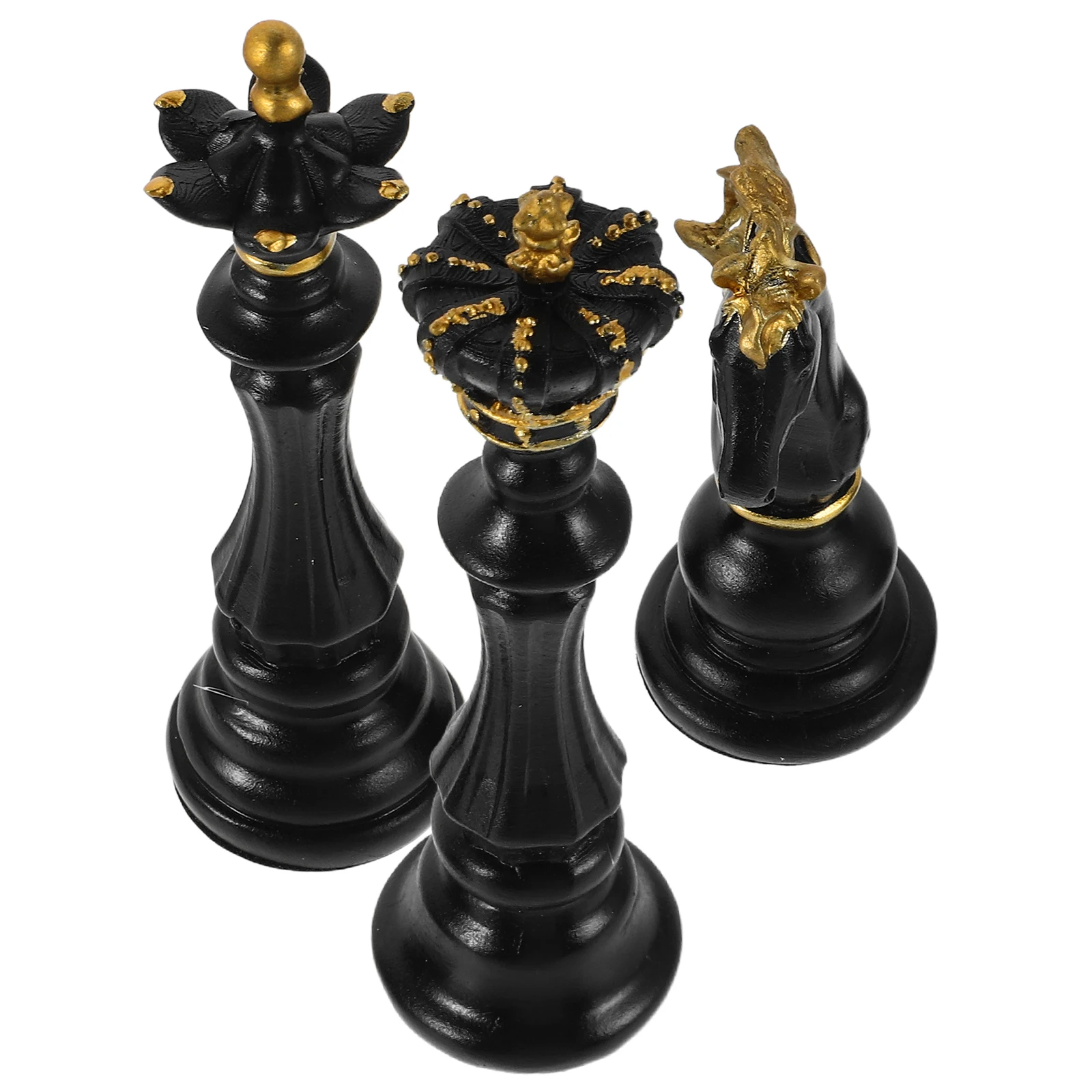 3 Pcs Simulated Chess Set Black Resin Statues Home Office Decor Artistic Realistic Chess Sculpture Statue Figurine
3 Pcs Simulated Chess Set Black Resin Statues Home Office Decor Artistic Realistic Chess Sculpture Statue Figurine
