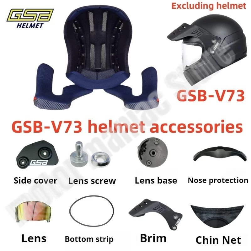 GSB-V73 Helmet Accessories/ Original Lining/ Lens Base/ Helmet Brim/ Screw/ Replaceable Helmet Accessories
GSB-V73 Helmet Accessories/ Original Lining/ Lens Base/ Helmet Brim/ Screw/ Replaceable Helmet Accessories