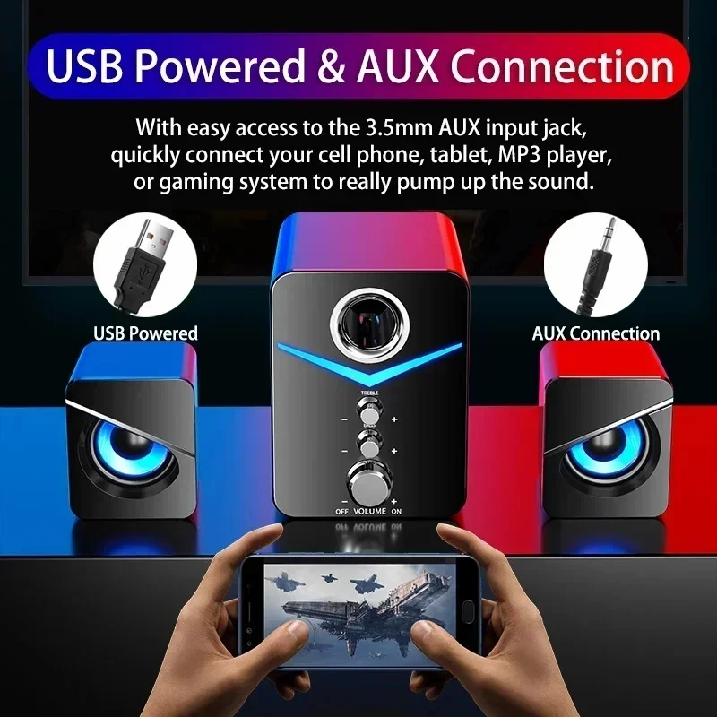 Bluetooth Speaker Home Theater Sound System Mini Bass Stereo Speakers Desktop Computer MP3 Player Audio for PC Phone Subwoofer
Bluetooth Speaker Home Theater Sound System Mini Bass Stereo Speakers Desktop Computer MP3 Player Audio for PC Phone Subwoofer