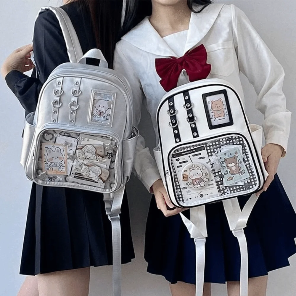 Personality Transparent Transparent Rucksack Y2K Lolita Ita Bag DIY Display PU Shoulder Bag Students
Personality Transparent Transparent Rucksack Y2K Lolita Ita Bag DIY Display PU Shoulder Bag Students
