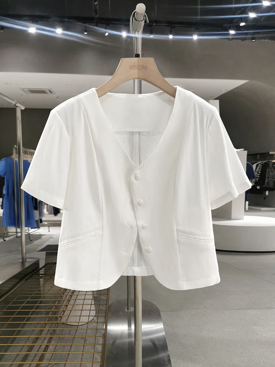 White Unique Beautiful Sweet Small Fraance Sle Thin Outerwear Women's Summer 2025 New V-ne ort Sve Sun Protection Top
White Unique Beautiful Sweet Small Fraance Sle Thin Outerwear Women's Summer 2025 New V-ne ort Sve Sun Protection Top