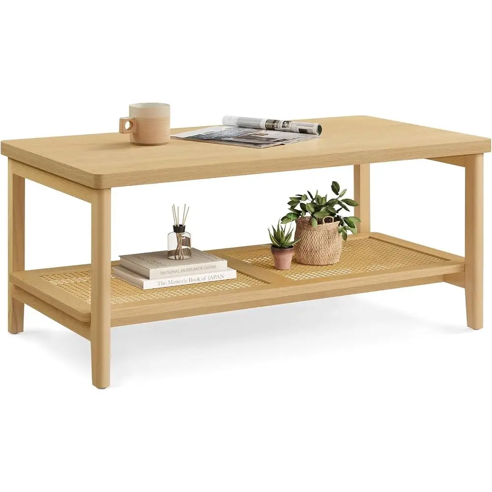 Двухуровневый журнальный столик для гостиной, стандартный столик для гостиной, с полкой для хранения из ПВХ-ротанга, закругленный, простая сборка, в стиле бохо
Двухуровневый журнальный столик для гостиной, стандартный столик для гостиной, с полкой для хранения из ПВХ-ротанга, закругленный, простая сборка, в стиле бохо