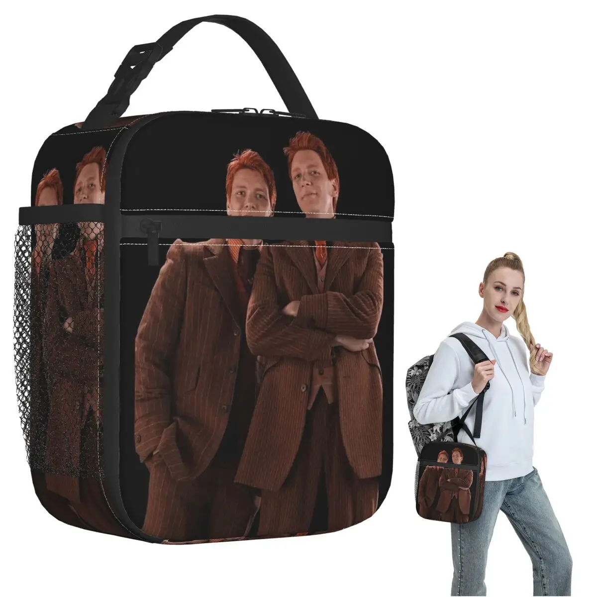 Weasley Twins Printing Fashion Insulated Lunch Bag for Women Children Portable Food Boxes Thermal Lunch Box Tote 
Weasley Twins Printing Fashion Insulated Lunch Bag for Women Children Portable Food Boxes Thermal Lunch Box Tote