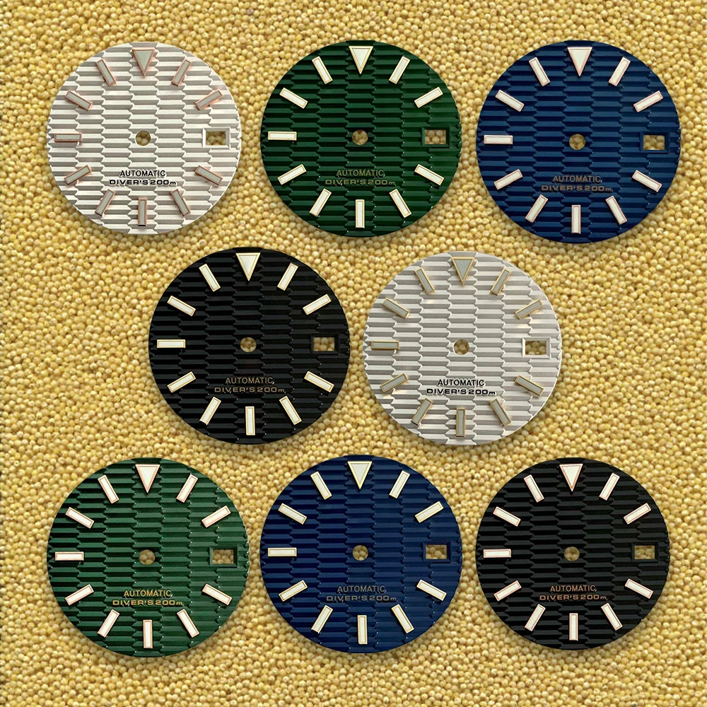 High Quality NH35 dial 28.5mm S Logo Dial for NH35/NH36 Movement Ladder Style Green Luminous Watch Modification Accessories
High Quality NH35 dial 28.5mm S Logo Dial for NH35/NH36 Movement Ladder Style Green Luminous Watch Modification Accessories