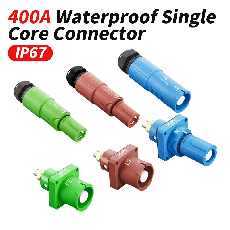 WEIPU 400A Waterproof Single Core Connector IP67 WH400A Single Pin Charging Aviation Plug Socket Male Female 600V AC Terminal
WEIPU 400A Waterproof Single Core Connector IP67 WH400A Single Pin Charging Aviation Plug Socket Male Female 600V AC Terminal