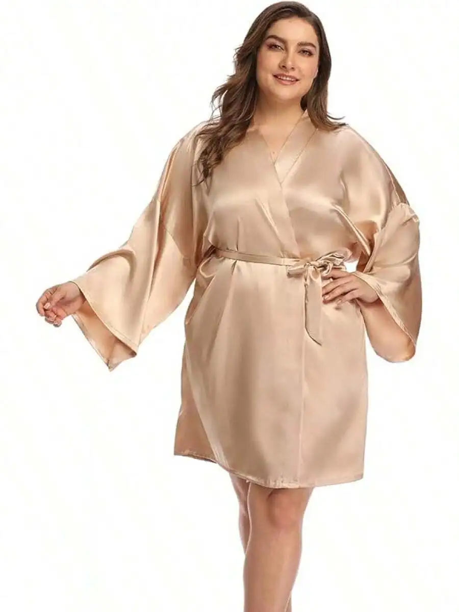 Women Plus Size Short Satin Kimono Robe Sleepwear Silky Dressing Gown
Women Plus Size Short Satin Kimono Robe Sleepwear Silky Dressing Gown