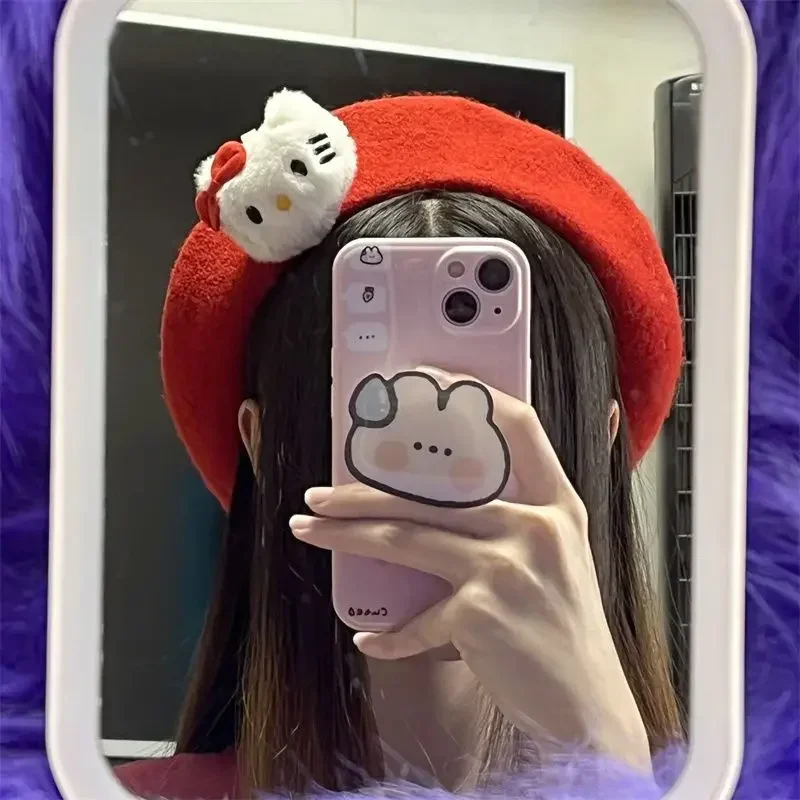 Sanrio Hello Kitty Hat Beret Cute Cartoon Three-dimensional Doll Kuromi Painter Hat Small Face Kawaii Christmas Gift
Sanrio Hello Kitty Hat Beret Cute Cartoon Three-dimensional Doll Kuromi Painter Hat Small Face Kawaii Christmas Gift