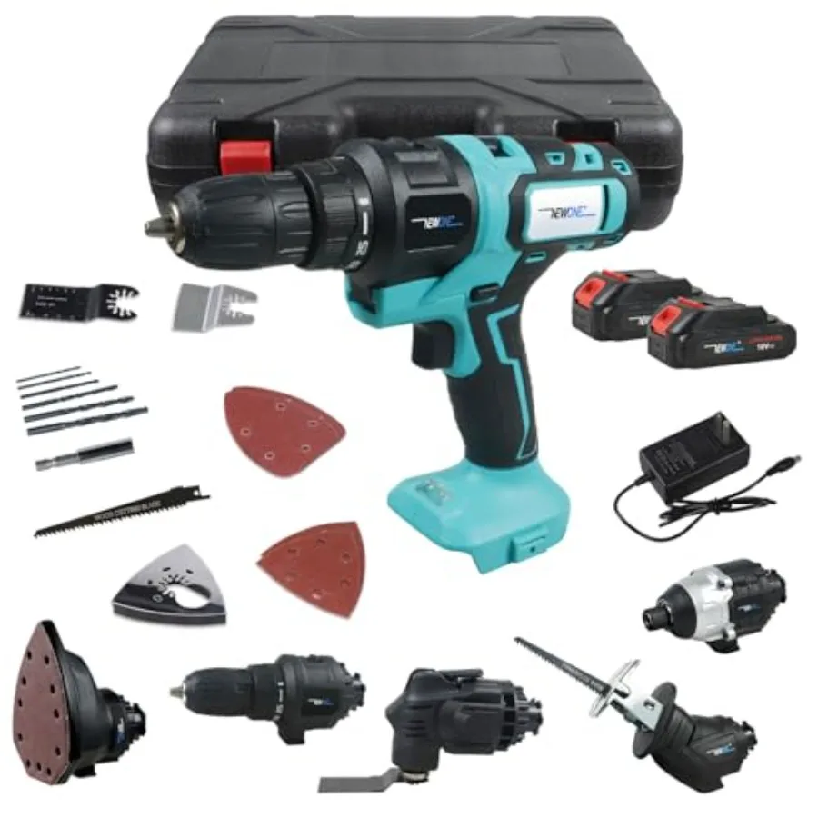 5-Tool Cordl Tool Combo 18V, Tool Set with Drill, Reciprocating Saw, Driver, Oscillating Tool, Sander with Accories, 2.0Ah Lith
5-Tool Cordl Tool Combo 18V, Tool Set with Drill, Reciprocating Saw, Driver, Oscillating Tool, Sander with Accories, 2.0Ah Lith