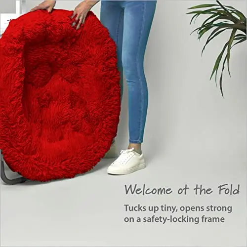 Red Extra Large Mongolian Style Faux Fur Saucer Chair With Compact Foldable Frame
Red Extra Large Mongolian Style Faux Fur Saucer Chair With Compact Foldable Frame
