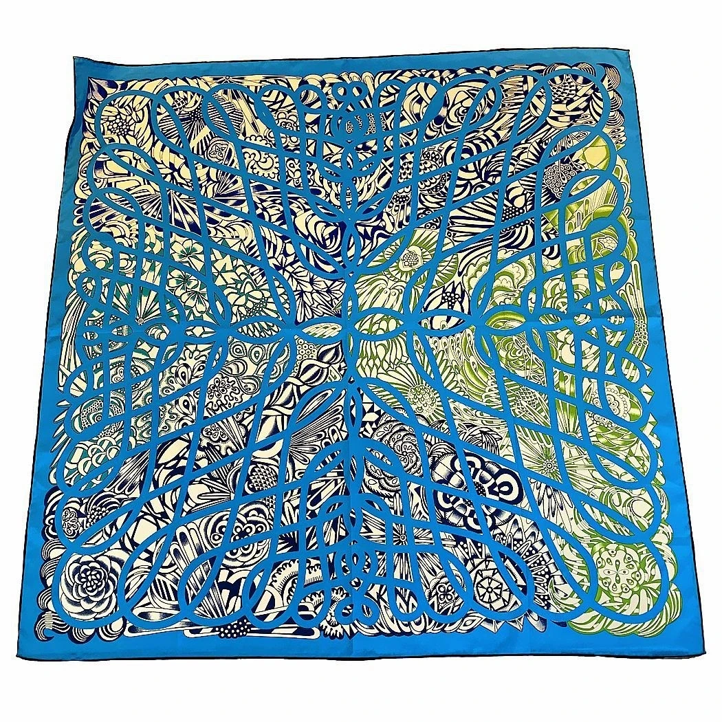 90cm Manual Hand Rolled Twill Silk Scarf Women Geometric Wave Pattern Square Scarves Echarpes Foulards Femmel Wrap Bandana Hijab
90cm Manual Hand Rolled Twill Silk Scarf Women Geometric Wave Pattern Square Scarves Echarpes Foulards Femmel Wrap Bandana Hijab