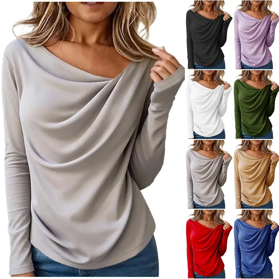Dressy Tops For Women Cowl Neck Long Sleeve Tunic Top Spring Fashion Business Casual T-Shirts Solid Color Casual Basic Tees
Dressy Tops For Women Cowl Neck Long Sleeve Tunic Top Spring Fashion Business Casual T-Shirts Solid Color Casual Basic Tees