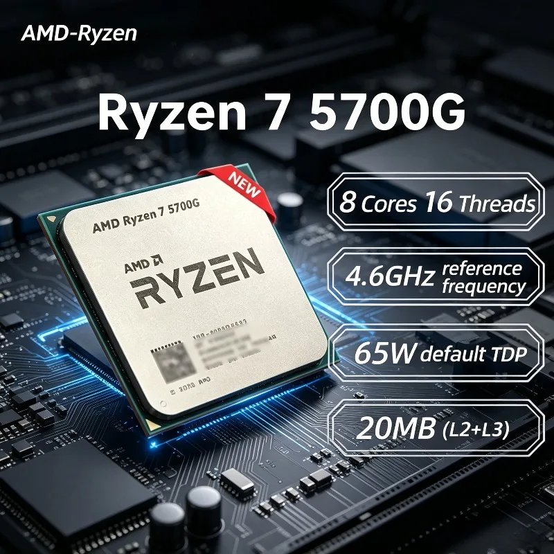 AMD R7 5700G CPU 100% Brand New Ryzen 7 5700G Socket AM4 Processor 8-Core 4.6GHz16-Thread 16MB L3 Cache
AMD R7 5700G CPU 100% Brand New Ryzen 7 5700G Socket AM4 Processor 8-Core 4.6GHz16-Thread 16MB L3 Cache