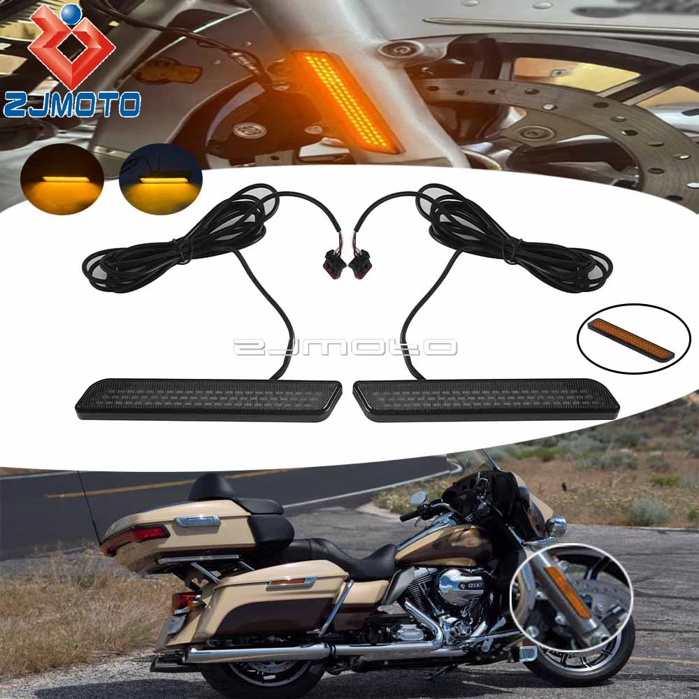 Motorcycle LED Black/Yello Plastic Front Fork Light Turn Signals For Harley Street Electra Road Tri Glide Road King 2014-later
Motorcycle LED Black/Yello Plastic Front Fork Light Turn Signals For Harley Street Electra Road Tri Glide Road King 2014-later