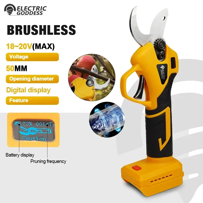 EGOD Brushless Electric Pruning Shears Garden Trimmer 50mm Cutting Electric Scissor Garden Power Tools for Dewalt Battery
EGOD Brushless Electric Pruning Shears Garden Trimmer 50mm Cutting Electric Scissor Garden Power Tools for Dewalt Battery