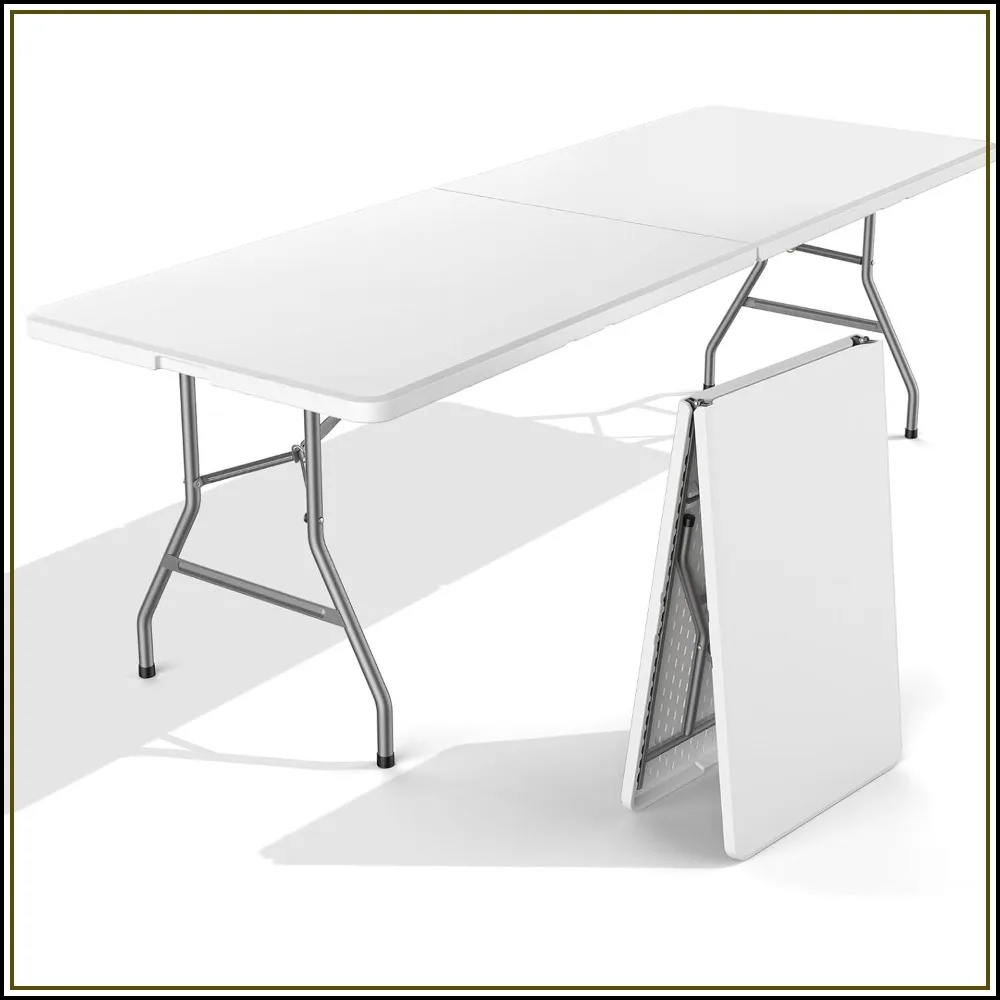 8 FT Folding Picnic Table with Carrying Handle, Easy to Fold and Store for Camping, Picnic, Dining, Party, Kitchen, Outdoor & Indoor Use
8 FT Folding Picnic Table with Carrying Handle, Easy to Fold and Store for Camping, Picnic, Dining, Party, Kitchen, Outdoor & Indoor Use
