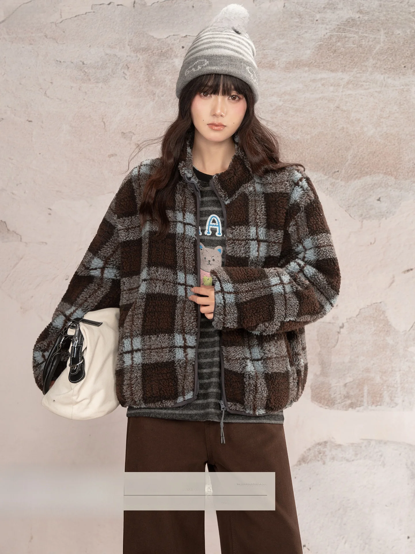 Heynew Thiened Plaid Fce Jaet Women's Loose Warm Lazy Sle Top Coat Sweet Sle Pure E-commerce S Winter New
Heynew Thiened Plaid Fce Jaet Women's Loose Warm Lazy Sle Top Coat Sweet Sle Pure E-commerce S Winter New