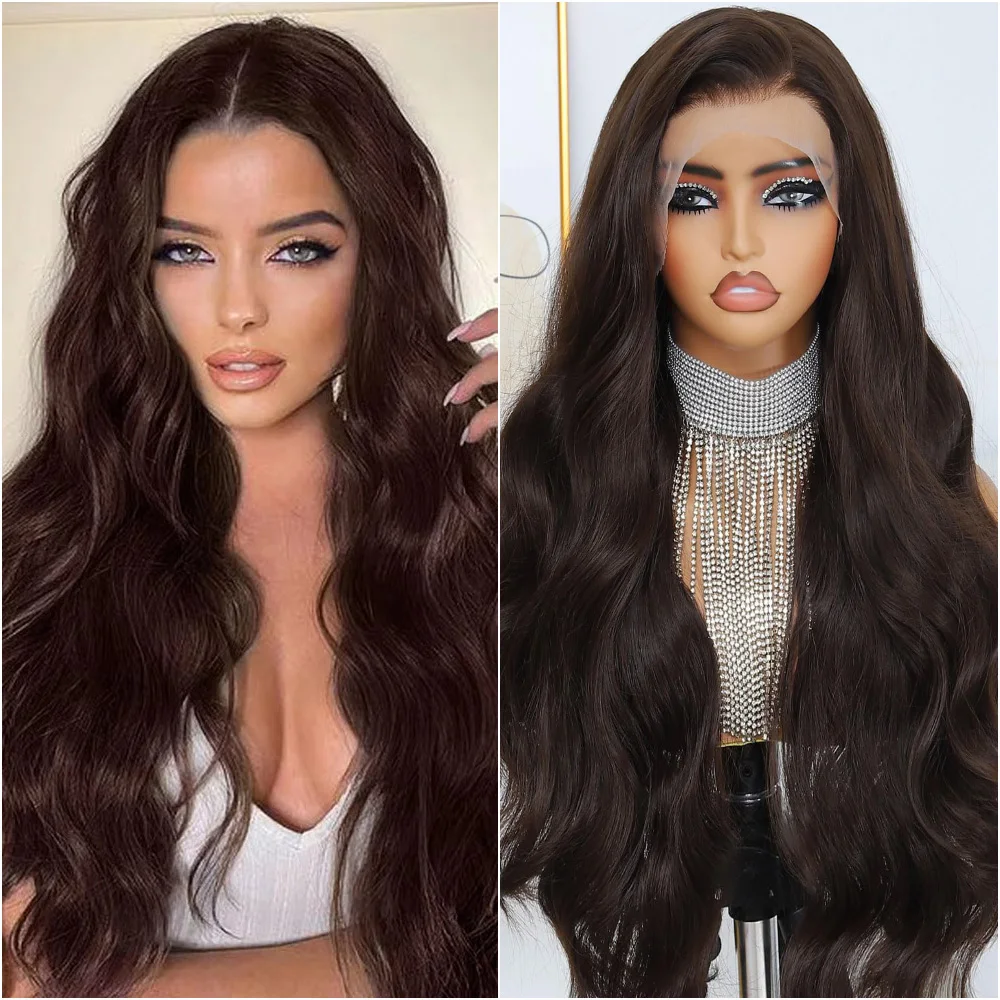 Chocolate Brown Front Lace Wig 13x6 Transparent Lace Front Wig Body Wave Colored 100% Human Hair Wig 220 Density 13x4 Lace Wigs
Chocolate Brown Front Lace Wig 13x6 Transparent Lace Front Wig Body Wave Colored 100% Human Hair Wig 220 Density 13x4 Lace Wigs