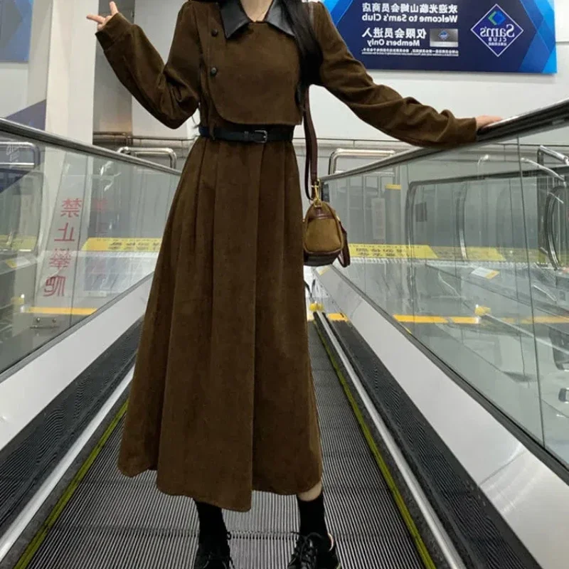 New Long Sleeved Dress French Retro Artistic Fake Two Piece Slim Fit and Slimming Waist Length Skirt
New Long Sleeved Dress French Retro Artistic Fake Two Piece Slim Fit and Slimming Waist Length Skirt