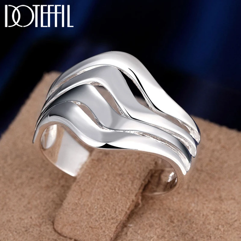 DOTEFFIL 925 Sterling Silver Hollow Water Ripple Man Ring For Women Fashion Wedding Engagement Party Gift Charm Jewelry
DOTEFFIL 925 Sterling Silver Hollow Water Ripple Man Ring For Women Fashion Wedding Engagement Party Gift Charm Jewelry