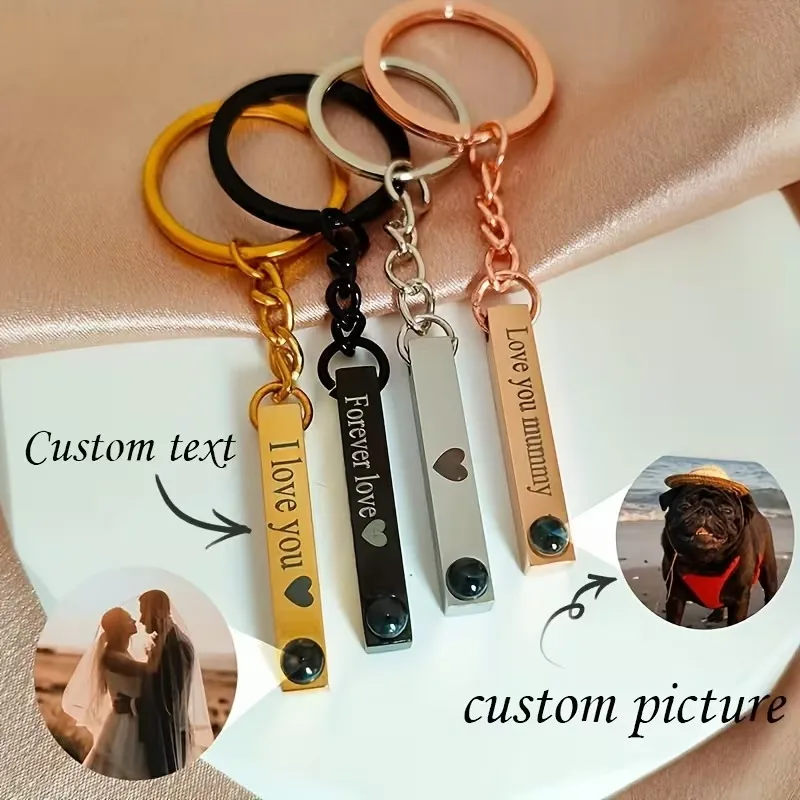 Custom Photo and Text Projection Keychains, Classic Stick Pendant Keychains, Creative Color Photo Projection DIY Engraved Name
Custom Photo and Text Projection Keychains, Classic Stick Pendant Keychains, Creative Color Photo Projection DIY Engraved Name