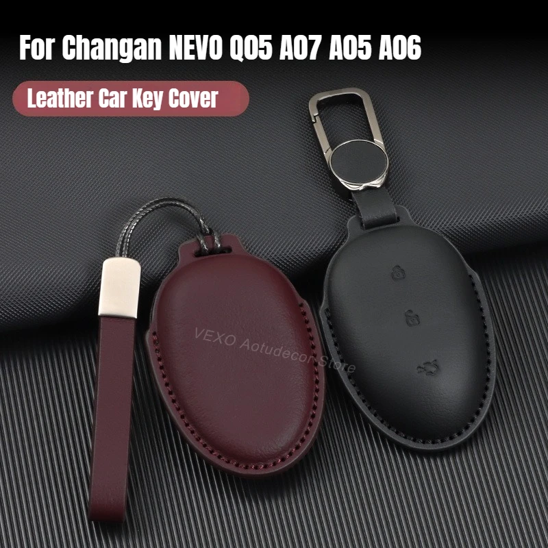 Leather Car Key Cover for Changan Qiyuan NEVO Q05 A07 A05 A06 Electric Vehicle Anti-Scratch Full Wrap Remote Control Key Shell
Leather Car Key Cover for Changan Qiyuan NEVO Q05 A07 A05 A06 Electric Vehicle Anti-Scratch Full Wrap Remote Control Key Shell