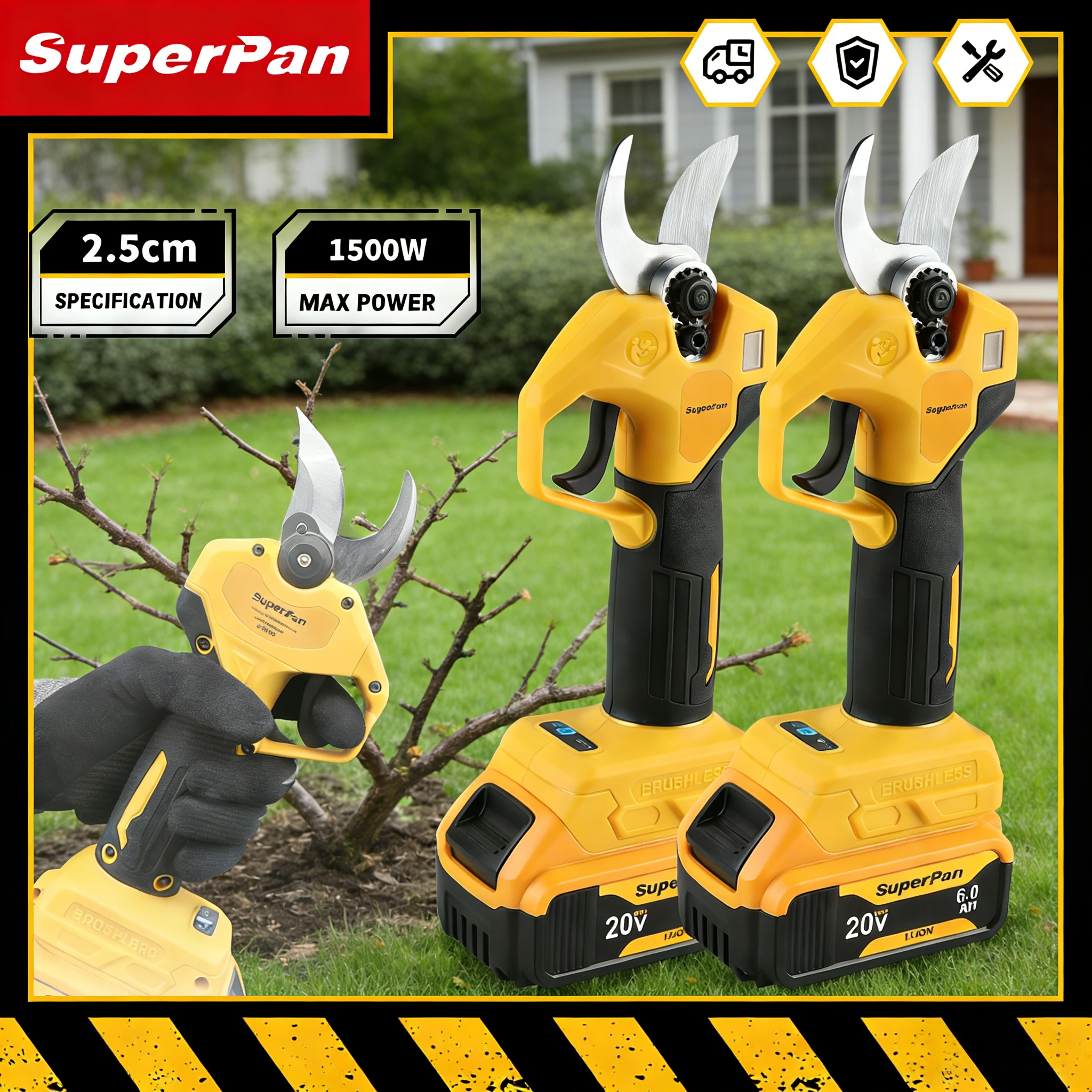 Садовые инструменты SuperPan: простые в использовании для начинающих садоводов, для обрезки веток, стрижки газона, совместимые с аккумулятором Dewalt 20V.
Садовые инструменты SuperPan: простые в использовании для начинающих садоводов, для обрезки веток, стрижки газона, совместимые с аккумулятором Dewalt 20V.