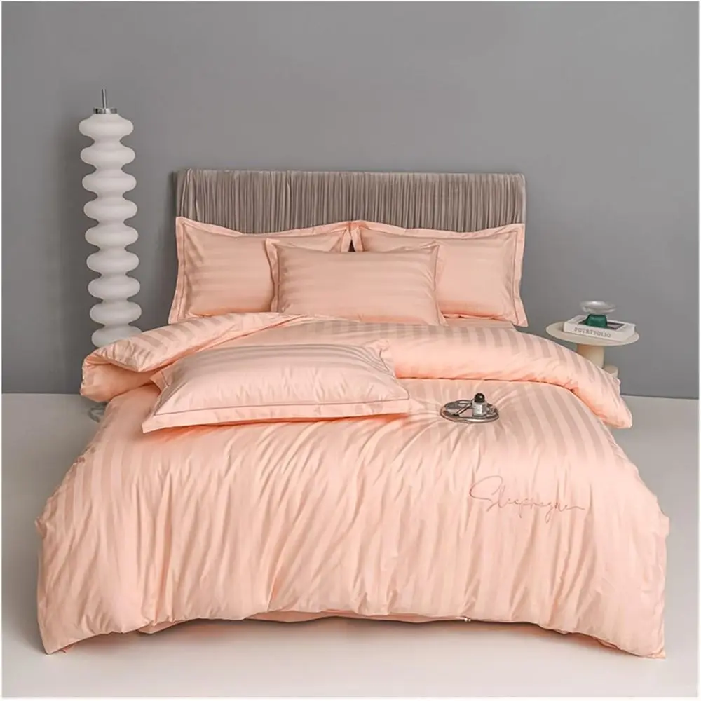 our-Piece Bedding Set Sliver Grey Stripes 100% Egyptian Cotton Bedlinens Queen King Size Set itted Sheet Duvet Cover Bedding
our-Piece Bedding Set Sliver Grey Stripes 100% Egyptian Cotton Bedlinens Queen King Size Set itted Sheet Duvet Cover Bedding