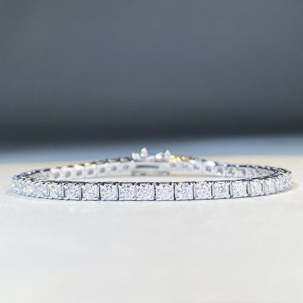 Cynlo Jewelry Luxury 18K white gold solid platinum PT950 Men Women 2.5MM 3MM 4MM 5MM Diamond Tennis Bracelet
Cynlo Jewelry Luxury 18K white gold solid platinum PT950 Men Women 2.5MM 3MM 4MM 5MM Diamond Tennis Bracelet