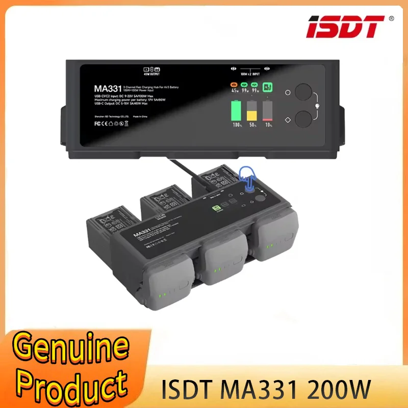 ISDT MA331 200W (Dual 100W) Smart Battery Fast Charging Butler USB Type-C Plug OTA Upgrades For DJI Air3 Aerial FPV Drone
ISDT MA331 200W (Dual 100W) Smart Battery Fast Charging Butler USB Type-C Plug OTA Upgrades For DJI Air3 Aerial FPV Drone